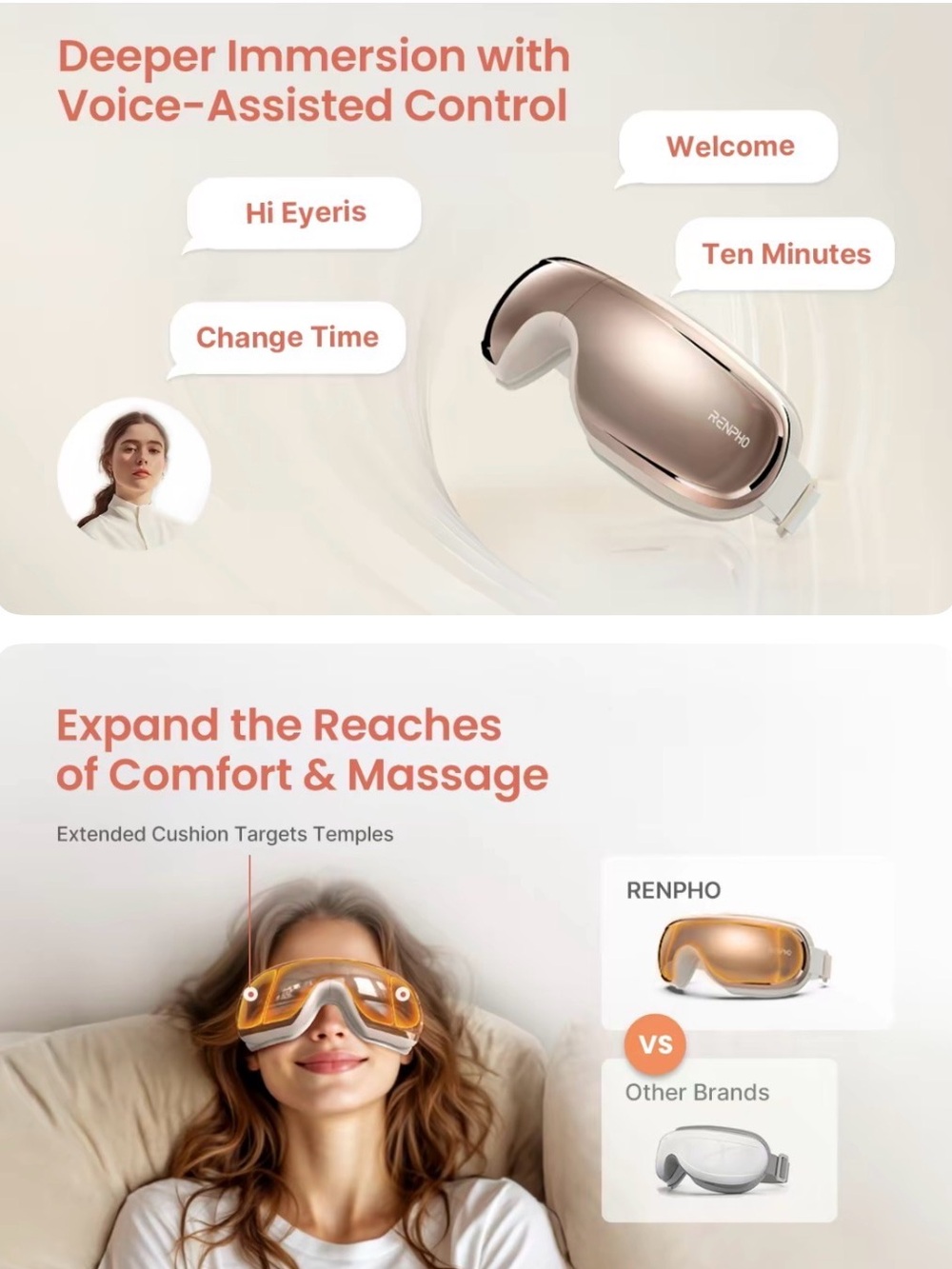 RENPHO Eyeris 3 Eye Massager Heat Compression Bluetooth NWOT - Picture 8 of 13
